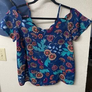 Monteau Blue Floral Blouse